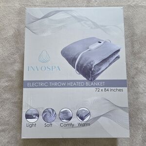 INVOSPA Gray Electric Throw Heated Blanket